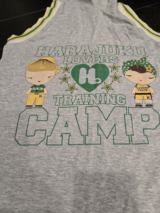 Harajuku Lovers Tops - RARE Y2K Harajuku Lovers "Training Camp" Hoodie Tank - Gwen Stefani SZ L Kawaii